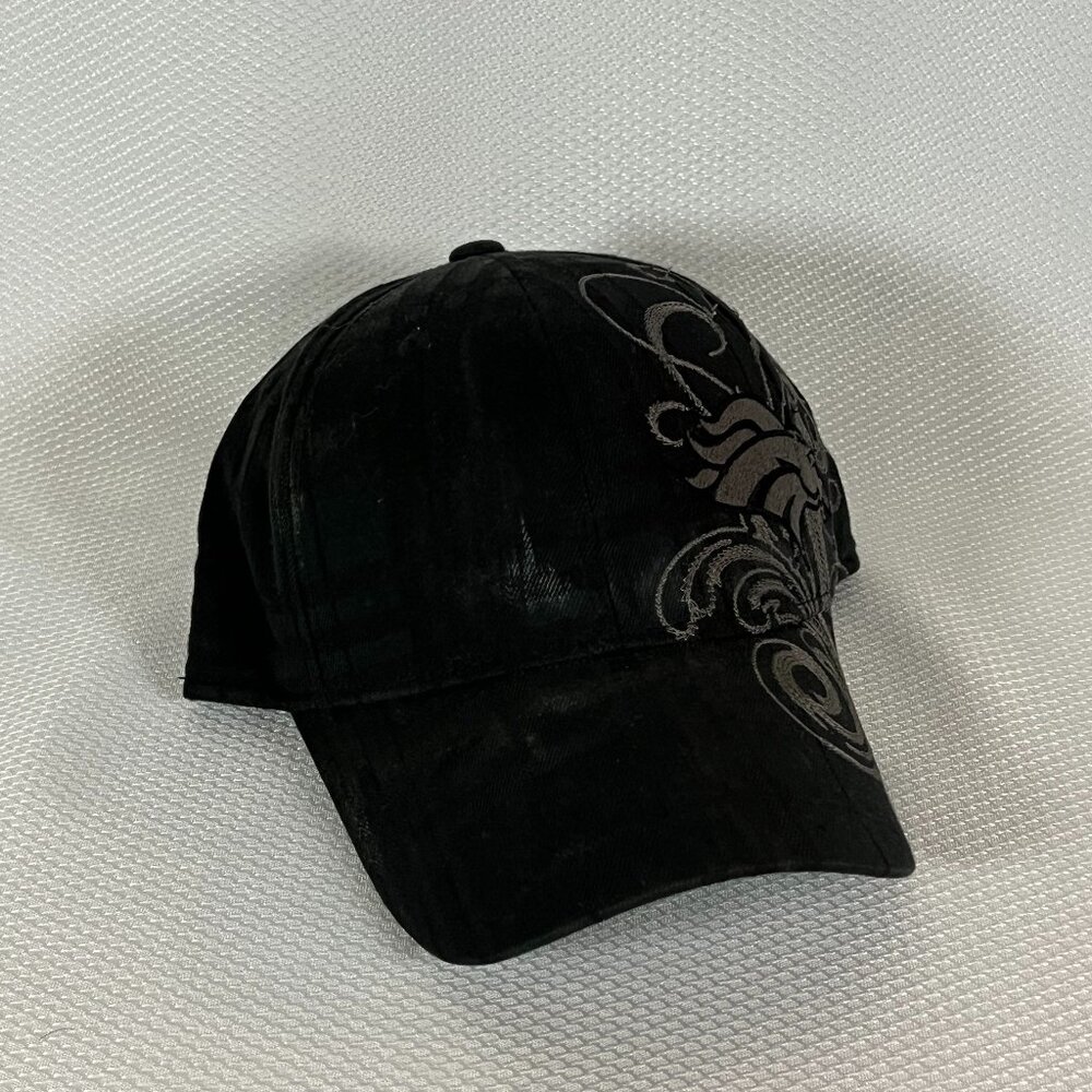 Denver Broncos Black Plaid Silver Embroidered Baseball Cap Hat S/M